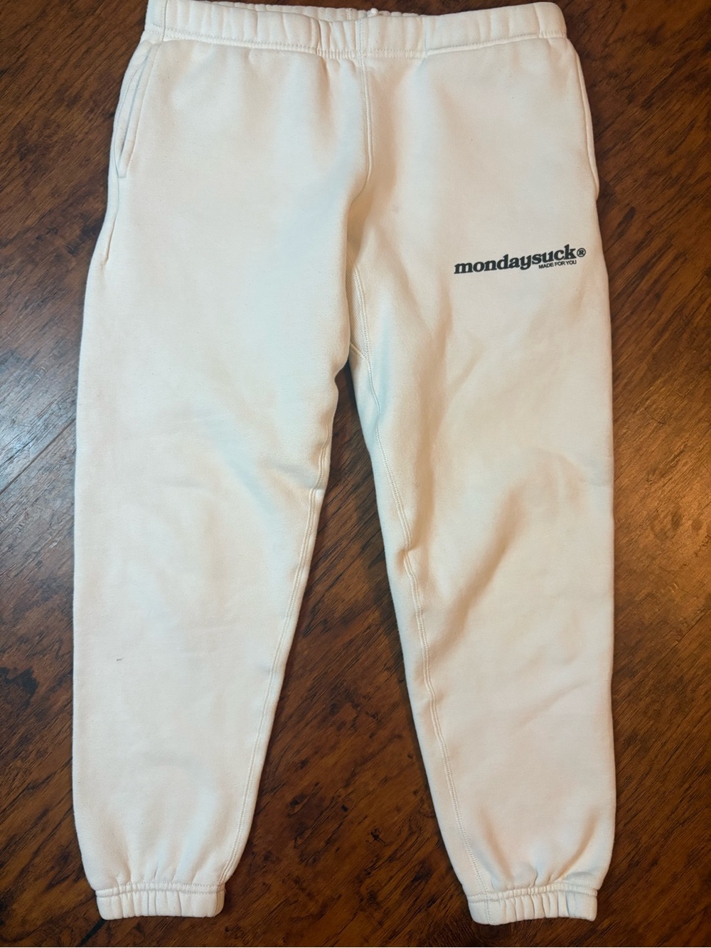 Cream Joggers — Casual Track Pants for Women